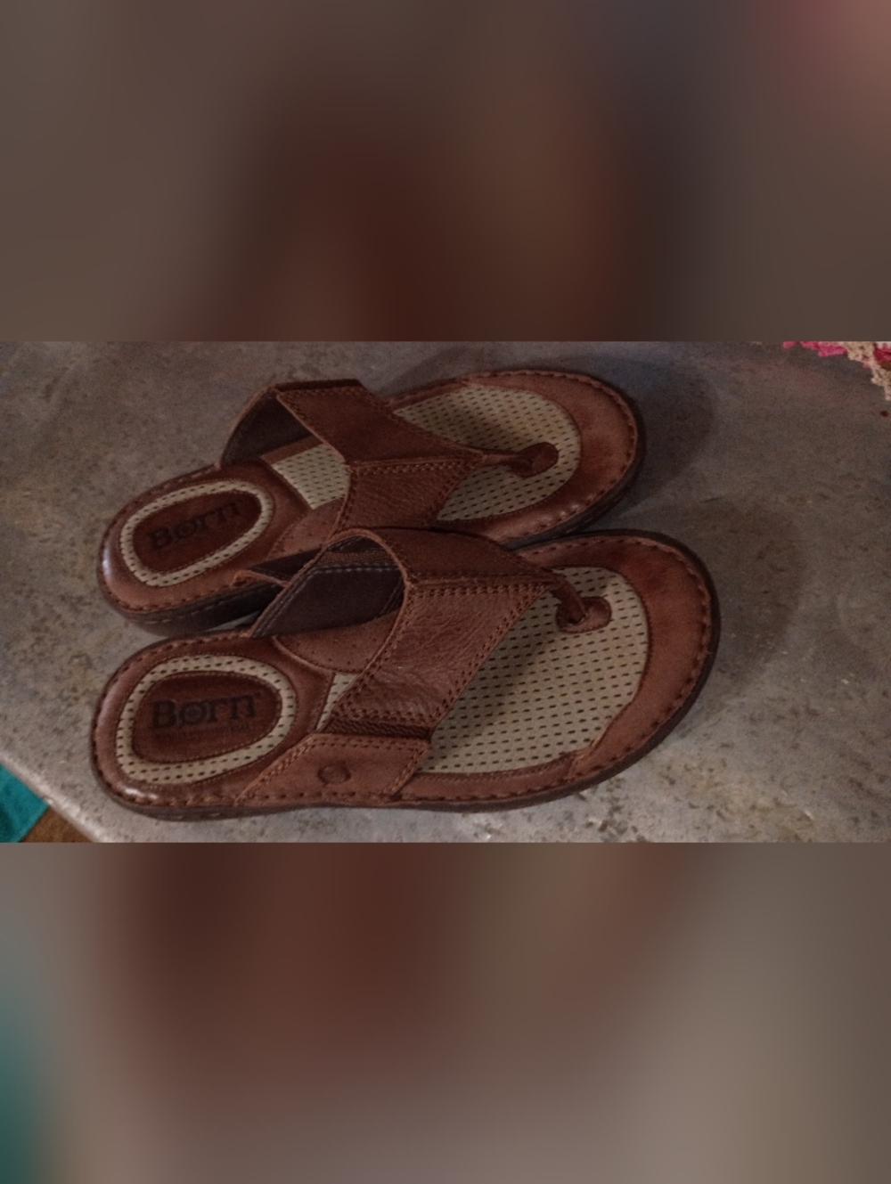Mens Born Leather Flop Flops Sandals Comfy 10